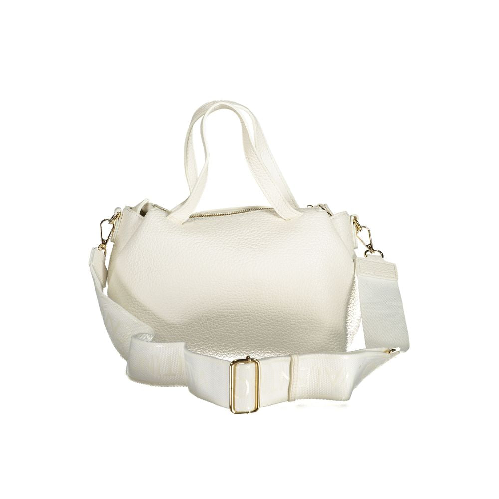 Mario Valentino White Polyethylene Handbag with handles, adjustable strap, zip closure, logo, recycled material