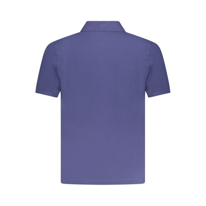 K-WAY Blue Cotton Polo Shirt with short sleeves and 2-button design, featuring a front logo application. Back view of the classic polo.