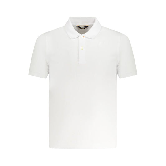 K-WAY White Cotton Polo Shirt with short sleeves, 2 buttons, and logo application