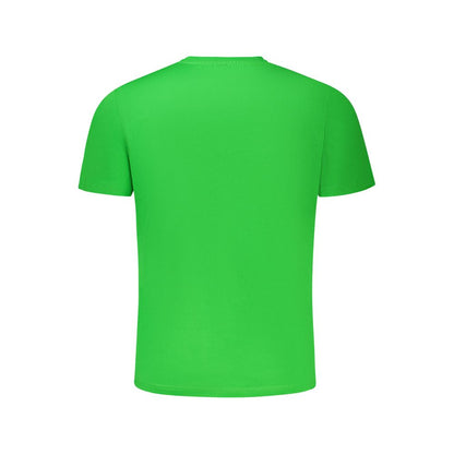North Sails Green Cotton Men T-Shirt, back view displaying vibrant color and soft cotton material