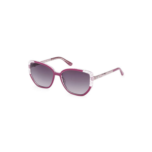 Guess Jeans Purple Injected Women Sunglass with square lenses and vibrant purple hue, perfect for chic and confident fashion-forward women.