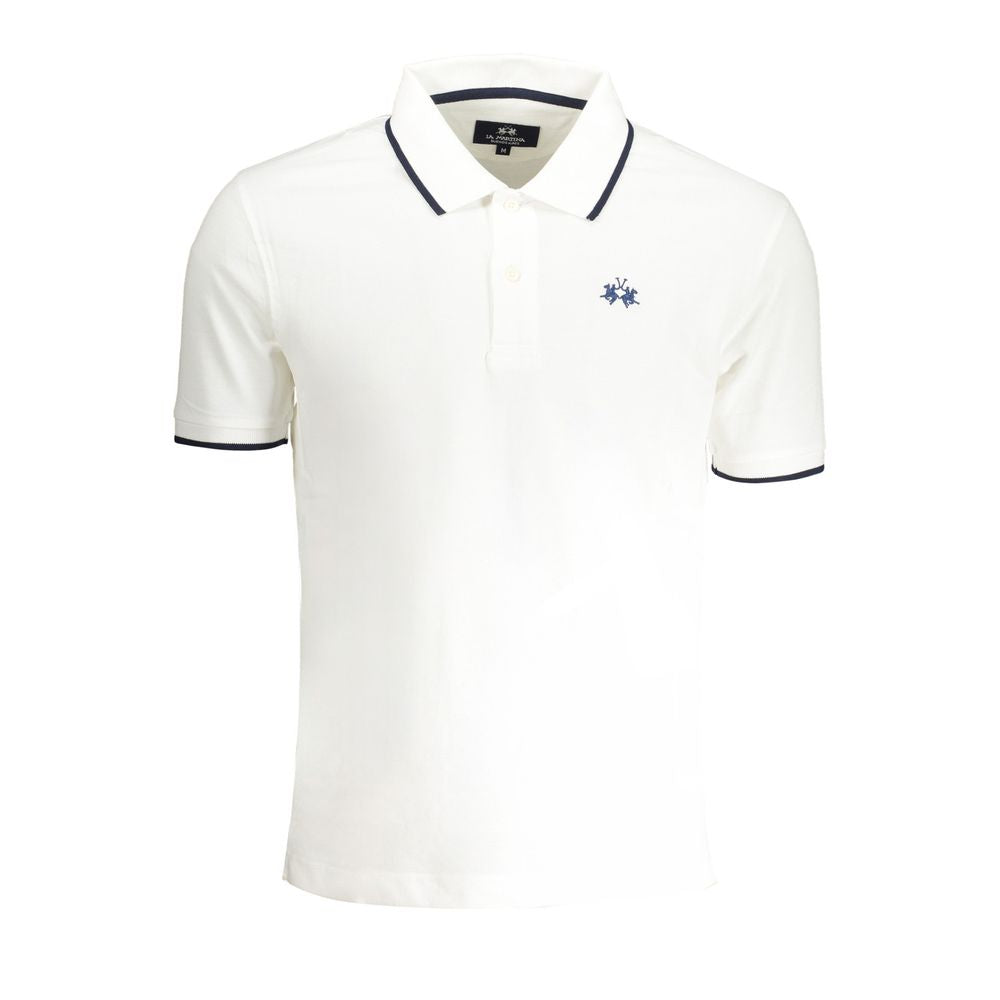 La Martina White Cotton Polo Shirt