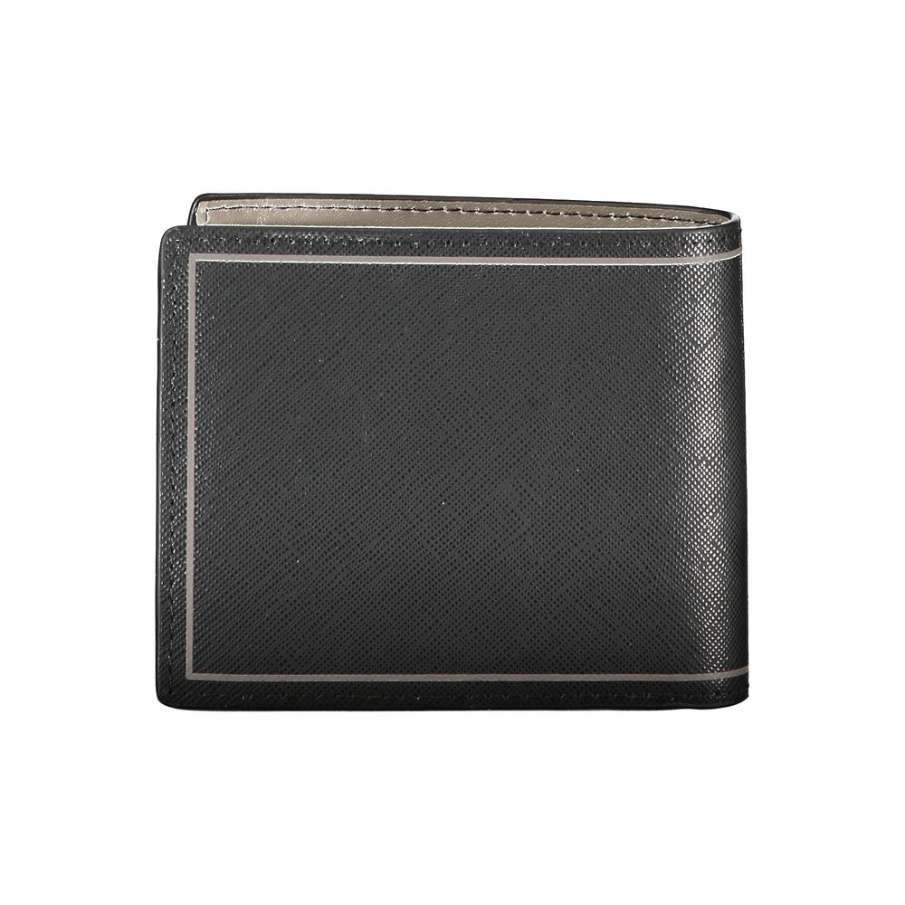 Tommy Hilfiger Black Leather Wallet with coin purse, card spaces, contrast details and logo