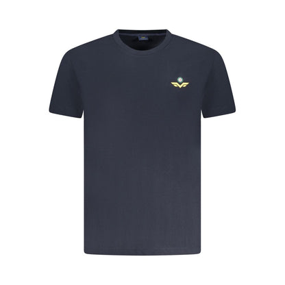Armata Di Mare Blue Cotton Men T-Shirt with crew neck and iconic logo print