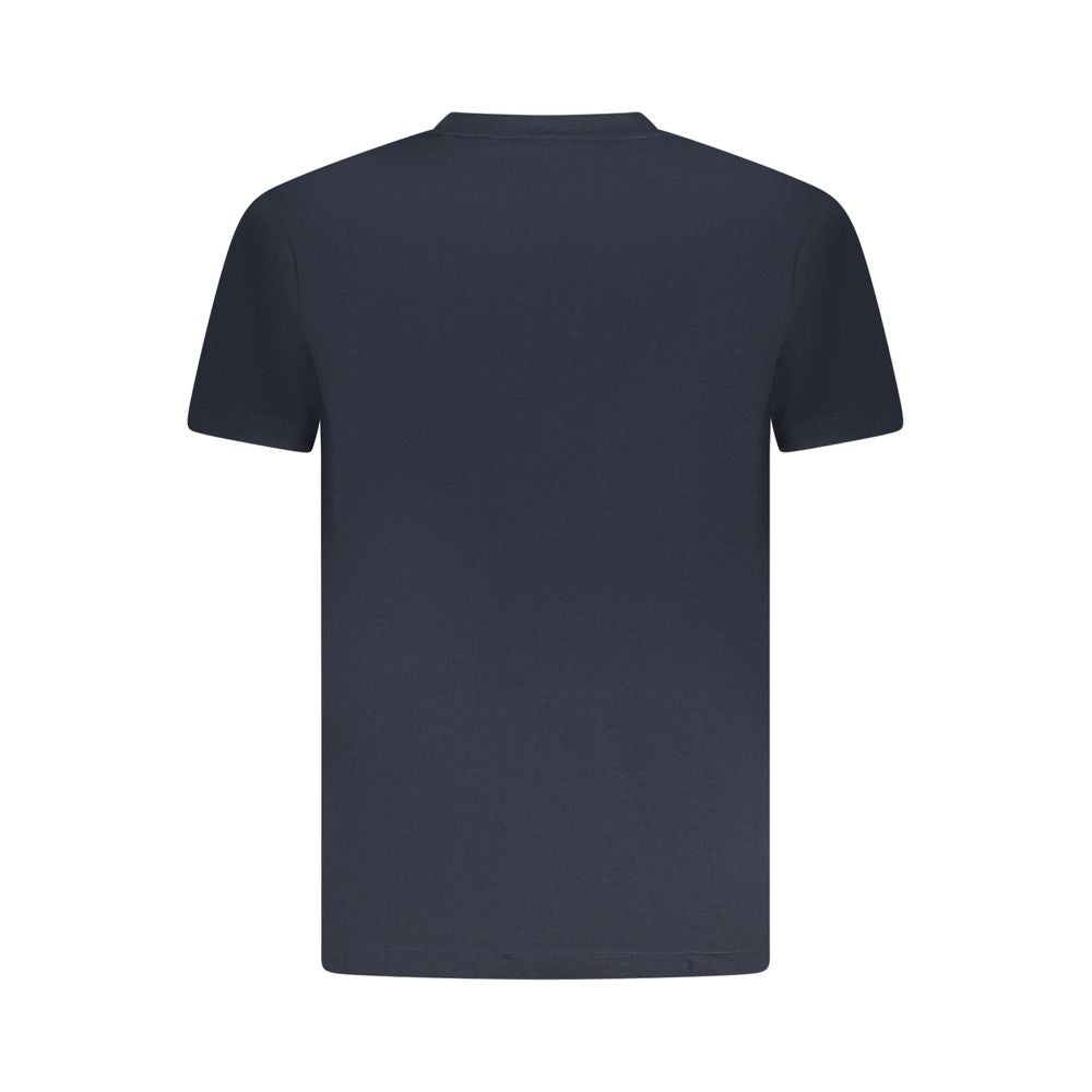 Back view of Armata Di Mare Blue Cotton Men T-Shirt with short sleeves and crew neck design.