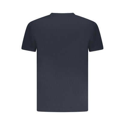 Back view of Armata Di Mare Blue Cotton Men T-Shirt with short sleeves and crew neck design.