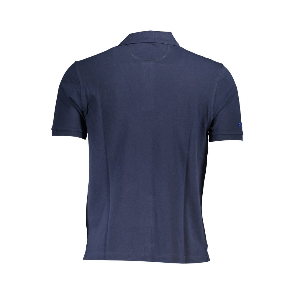 La Martina Blue Cotton Men Polo Shirt