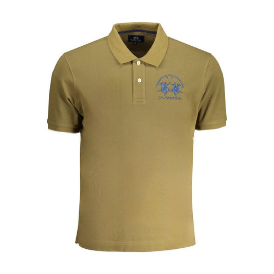 La Martina Green Cotton Polo Shirt LA-30463-S