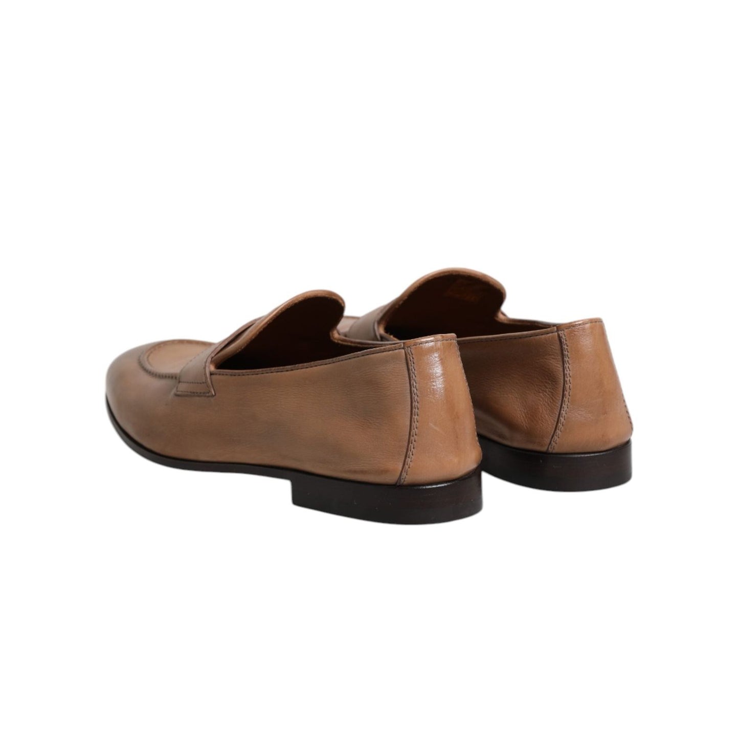 Brunello Cucinelli Brown Leather Loafer Dress Formal Shoes MV7267-44