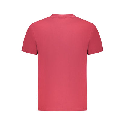 Napapijri Red Cotton Men T-Shirt back view showcasing classic design