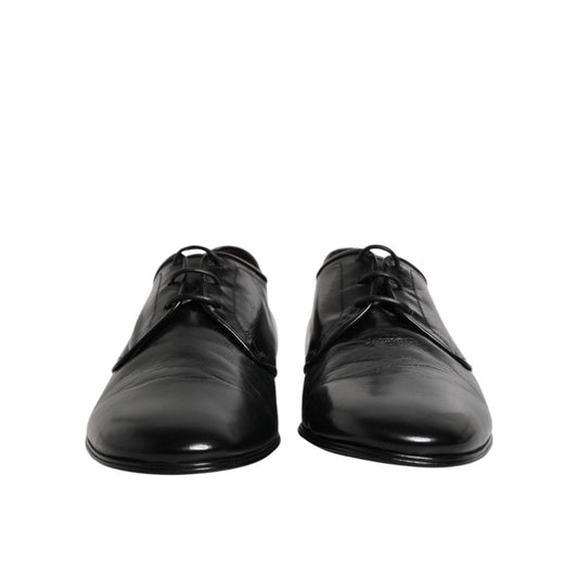 Dolce & Gabbana Black Leather Lace Up Derby Dress Formal Shoes MV7319-43