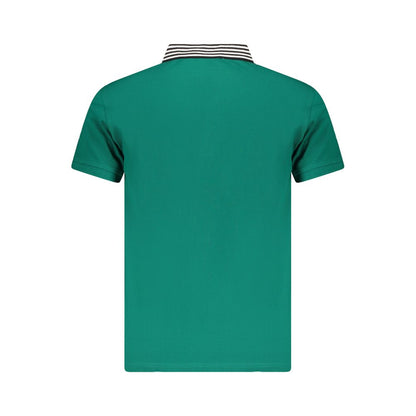 Cavalli Class Green Cotton Men Polo Shirt