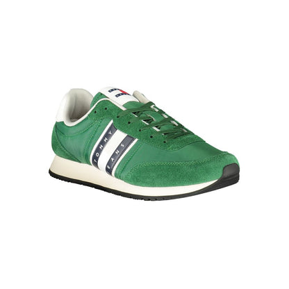Tommy Hilfiger Green Polyester Men Sneaker with eco-friendly recycled materials and vibrant design