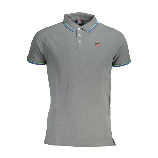 Norway 1963 Brown Cotton Men Polo Shirt with short sleeves, three-button placket, and logo, featuring bold contrasting accents.