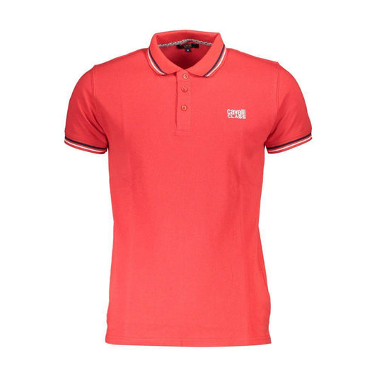 Cavalli Class Red Cotton Men Polo Shirt