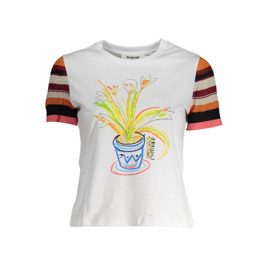 Desigual White Cotton Women Top DE-37349-XL