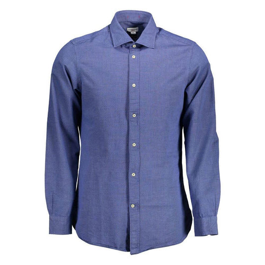 U.S. POLO ASSN. Blue Cotton Men Shirt US-37809-M
