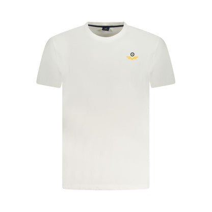 Armata Di Mare White Cotton Men T-Shirt with bold logo, short-sleeve designed for comfort and style.