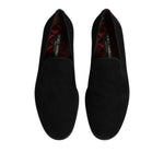 Dolce & Gabbana Black Suede Slip On Loafers Formal Shoes MV7355-39.5
