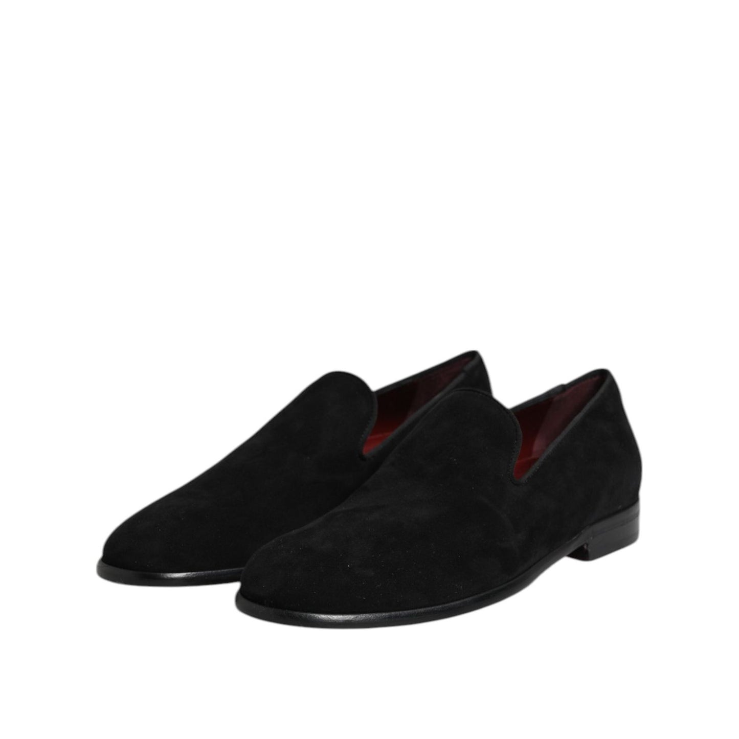 Dolce & Gabbana Black Suede Slip On Loafers Formal Shoes MV7355-39.5