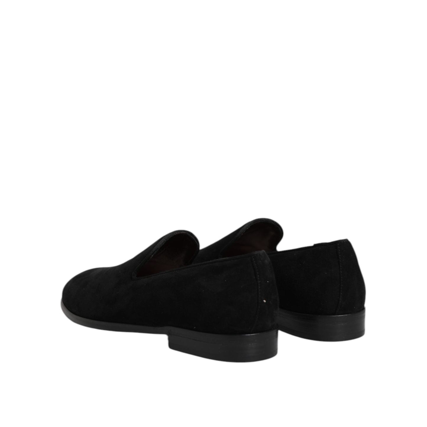 Dolce & Gabbana Black Suede Slip On Loafers Formal Shoes MV7355-39.5