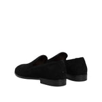 Dolce & Gabbana Black Suede Slip On Loafers Formal Shoes MV7355-39.5