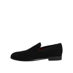 Dolce & Gabbana Black Suede Slip On Loafers Formal Shoes MV7355-39.5