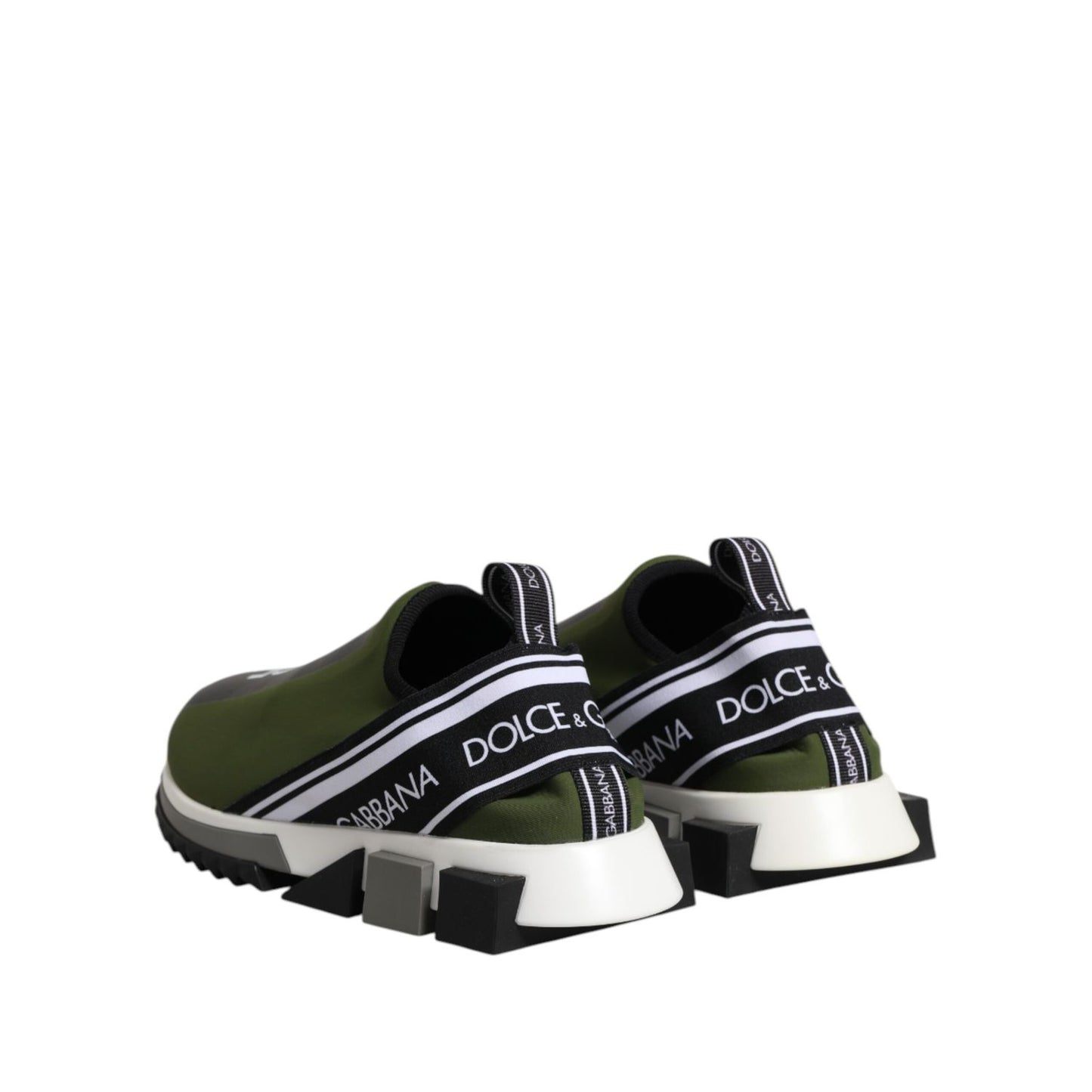 Dolce & Gabbana Green Black Slip On Sorrento Sneakers Shoes