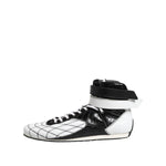 Dolce & Gabbana Black White Leather High Top Sneakers Shoes MV7326-44