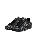 Dolce & Gabbana Black White Stars Low Top Men Sneakers Shoes MV7340-39