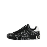 Dolce & Gabbana Black White Stars Low Top Men Sneakers Shoes MV7340-39