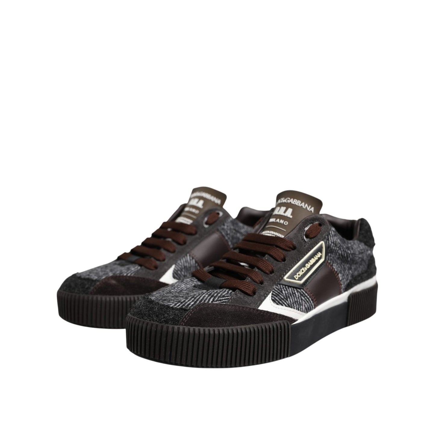 Dolce & Gabbana Multicolor Leather Low Top Sneakers Shoes MV7418-40.5