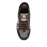 Dolce & Gabbana Multicolor Leather Low Top Sneakers Shoes MV7418-40.5