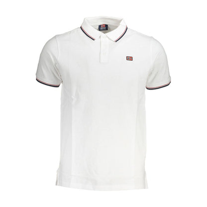 Norway 1963 White Cotton Men Polo Shirt with short sleeves and distinctive logo, perfect for casual and upscale events.