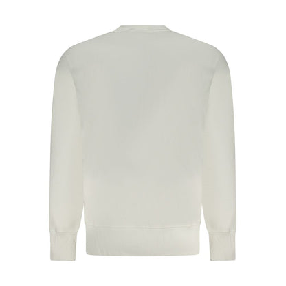Calvin Klein White Cotton Men Sweater, stylish white long-sleeve featuring 95% regenerative cotton for eco-friendly comfort.