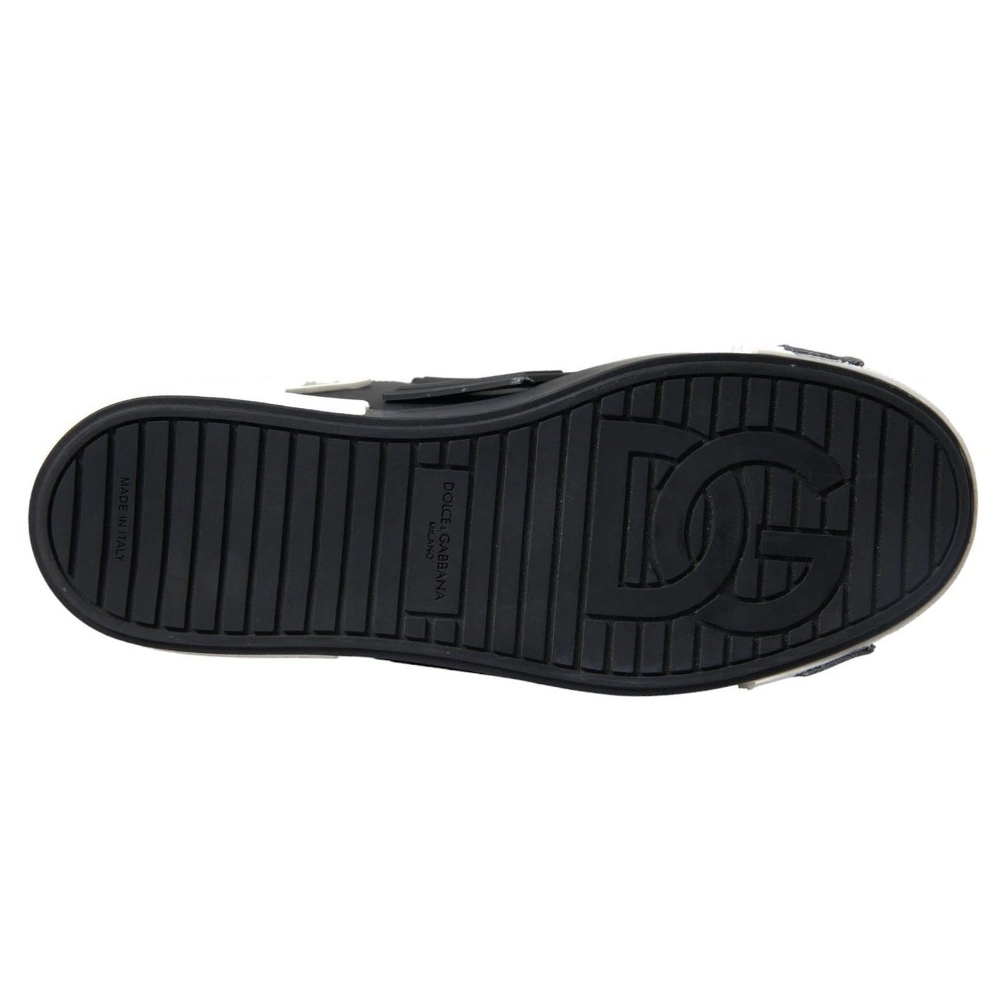 Dolce & Gabbana Black Leather Low Top Sneakers Portofino Shoes MV5361-44