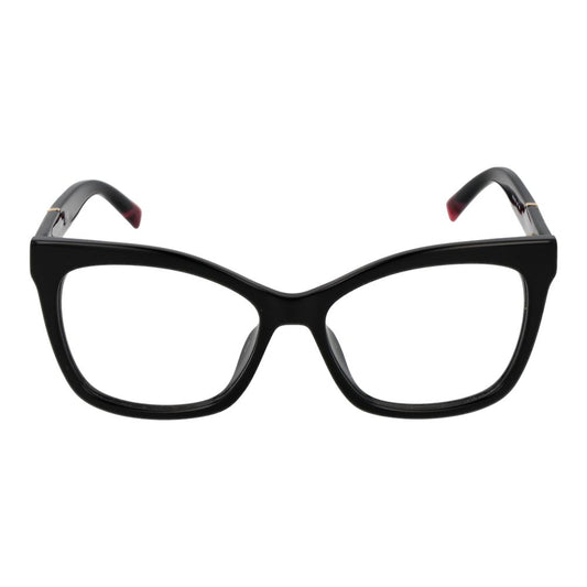 Missoni Black Women Glasses Frame in full-rim cat-eye style made of acetate, with demo lenses and spring hinges.