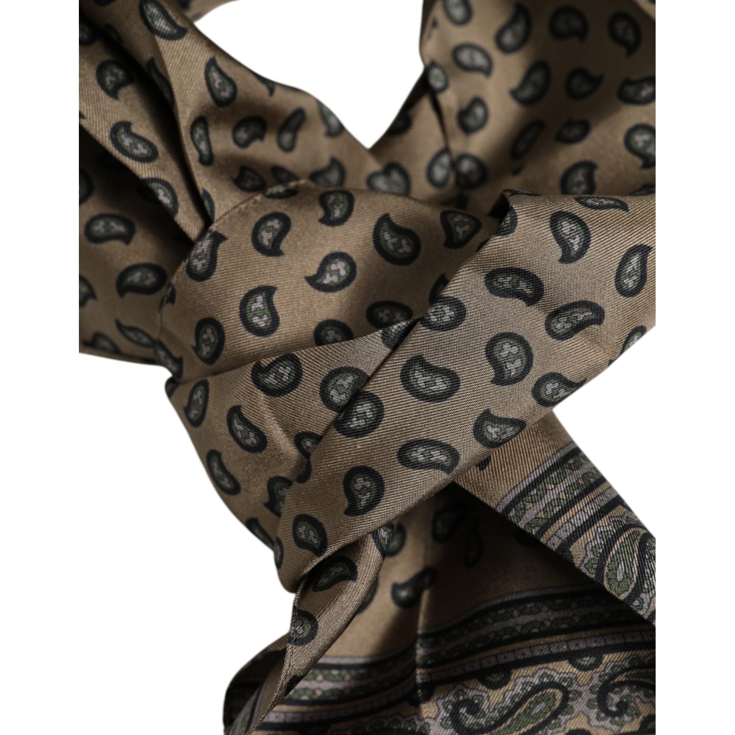 Dolce & Gabbana Brown Printed Neck Warmer Men Foulard Scarf