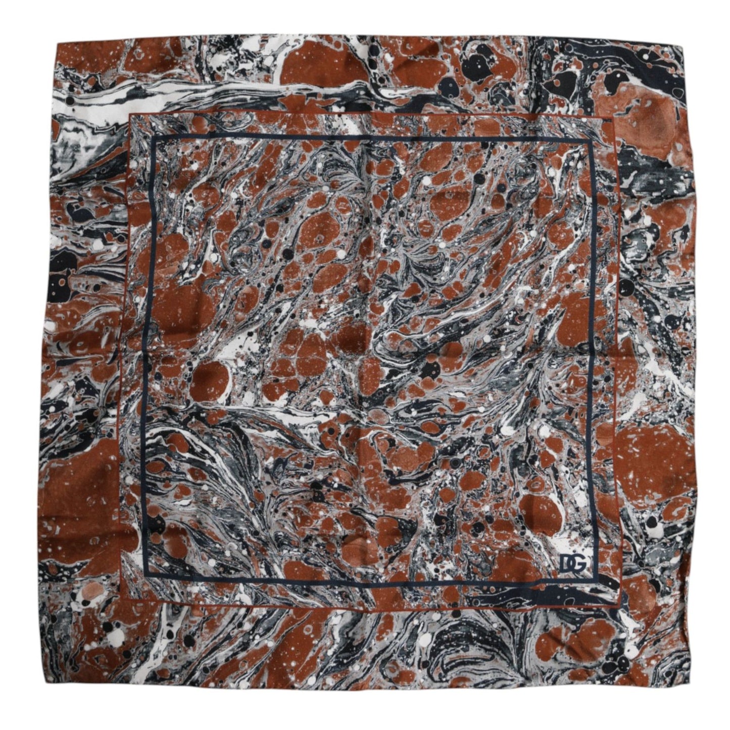Dolce & Gabbana Multicolor Marble Silk Square Foulard Scarf MS7259