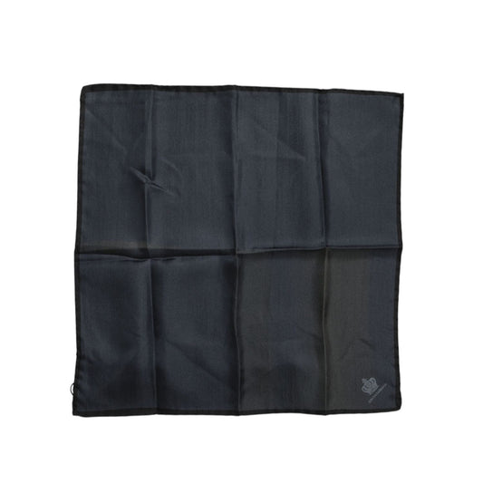 Dolce & Gabbana Blue DG Crown Silk Square Men Foulard Scarf MS7283