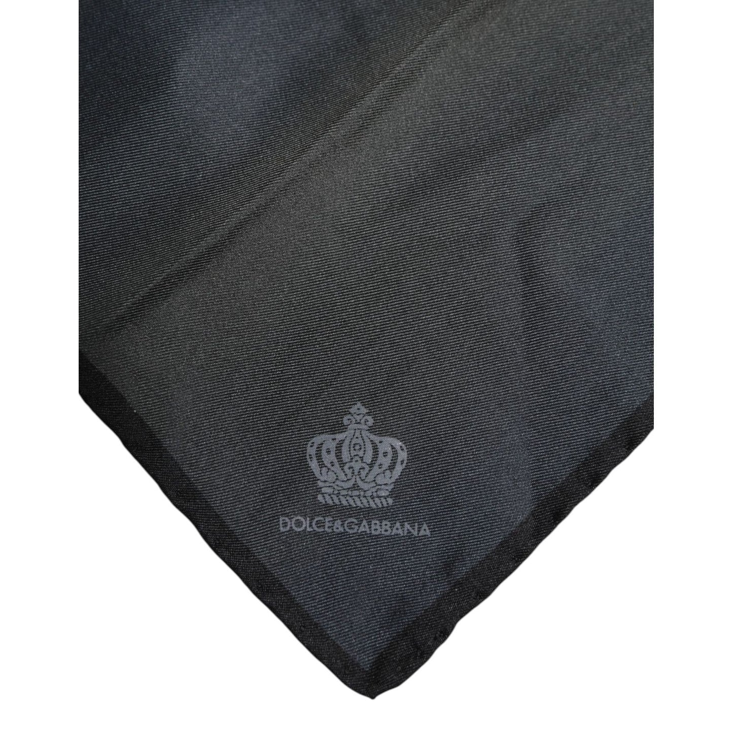 Dolce & Gabbana Blue DG Crown Silk Square Men Foulard Scarf MS7283
