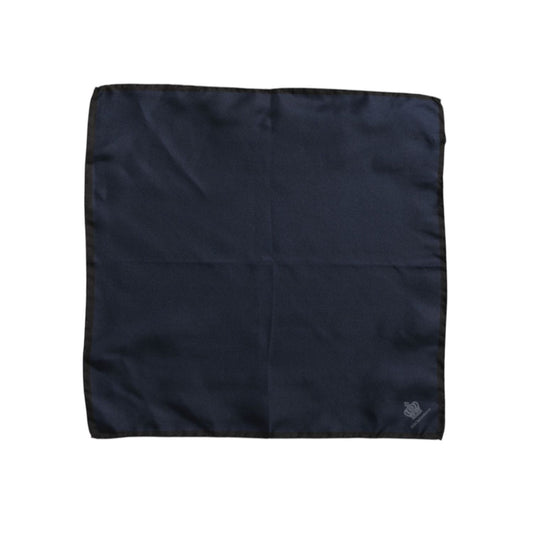 Dolce & Gabbana Blue DG Crown Silk Square Men Foulard Scarf MS7285