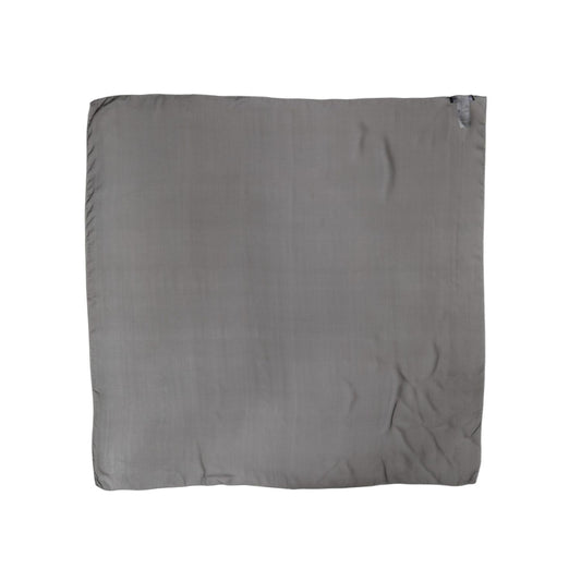 Dolce & Gabbana Gray Black Silk Square Women Foulard Scarf MS7381