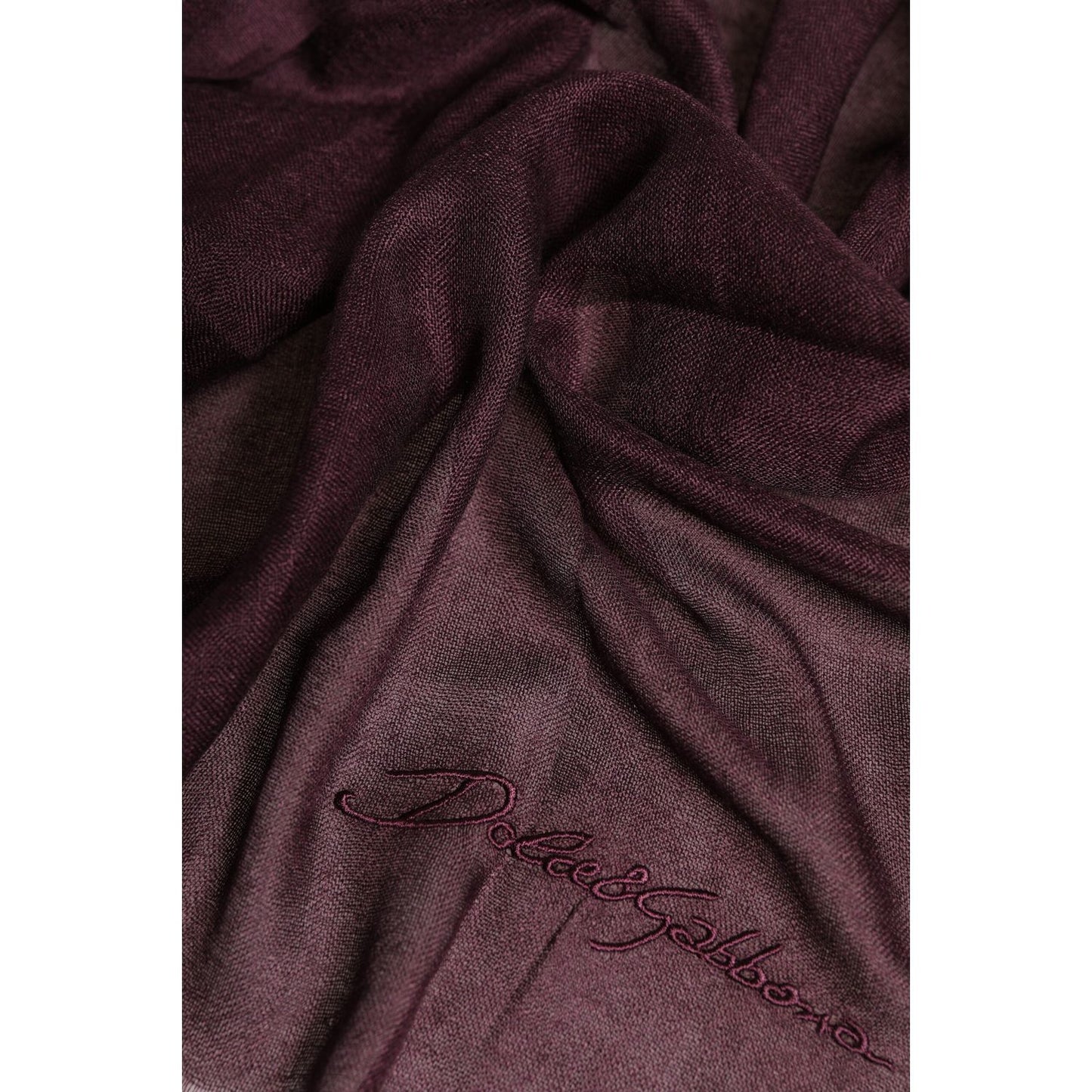 Dolce & Gabbana Maroon Cashmere Neck Warmer Wrap Shawl Scarf MS7391