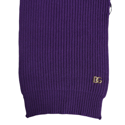 Dolce & Gabbana Purple DG Logo Neck Warmer Wrap Shawl Scarf