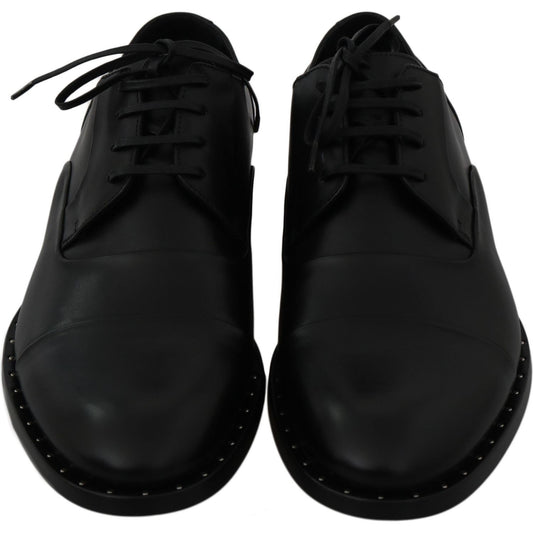 Dolce & Gabbana Black Leather Derby Formal Shoes MV2328-39