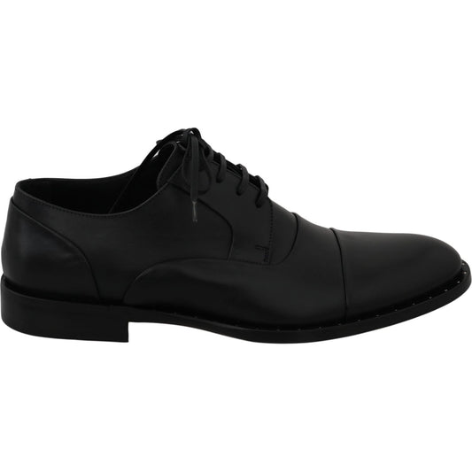 Dolce & Gabbana Black Leather Derby Formal Shoes MV2328-39