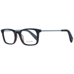 Yohji Yamamoto Brown Unisex Glasses Frame in acetate, full-rim, rectangle style with demo lenses. Size 51-19-140 mm.
