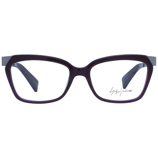 Yohji Yamamoto Purple Unisex Glasses Frame with full-rim acetate design and rectangle style.