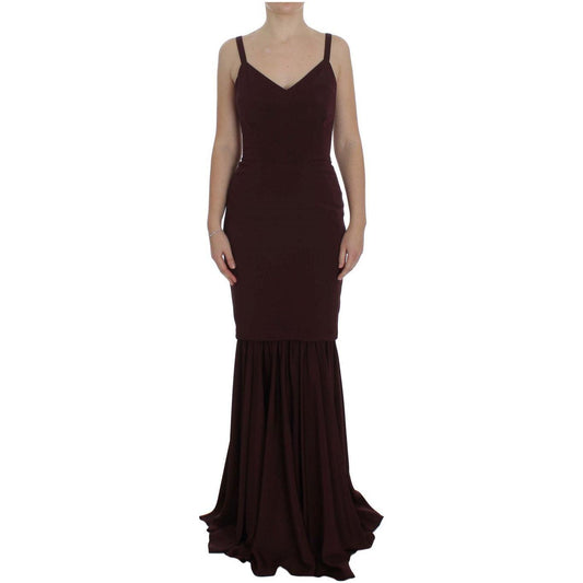 Dolce & Gabbana Bordeaux Stretch Full Length Sheath Dress NOC10163-1